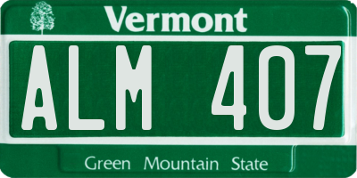 VT license plate ALM407