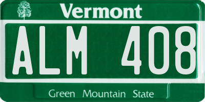 VT license plate ALM408