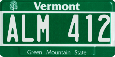 VT license plate ALM412