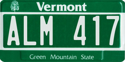 VT license plate ALM417
