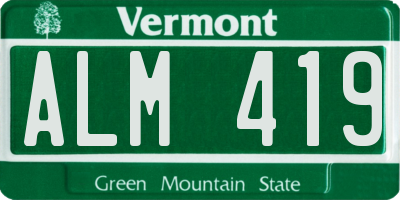 VT license plate ALM419
