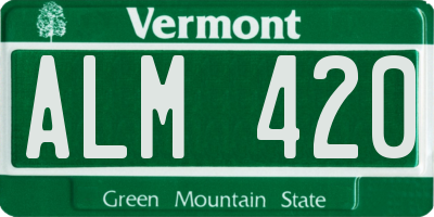 VT license plate ALM420