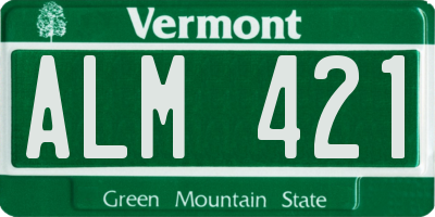 VT license plate ALM421