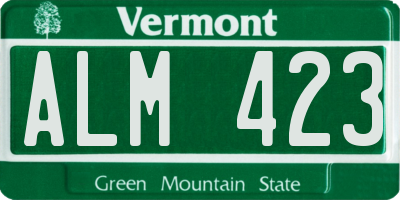 VT license plate ALM423