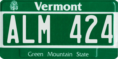 VT license plate ALM424