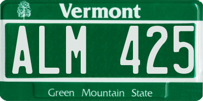 VT license plate ALM425