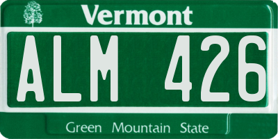 VT license plate ALM426