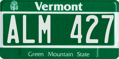 VT license plate ALM427