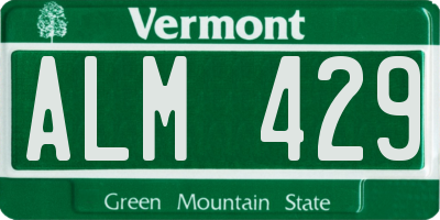 VT license plate ALM429