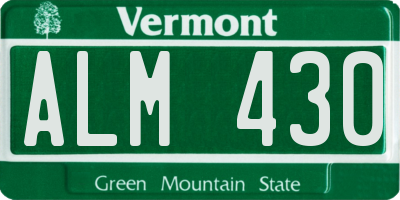 VT license plate ALM430