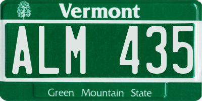 VT license plate ALM435