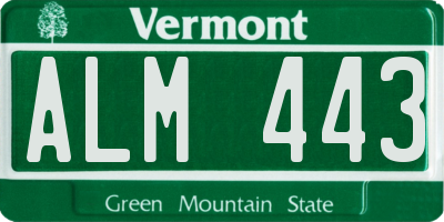 VT license plate ALM443