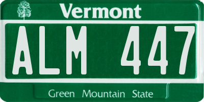 VT license plate ALM447