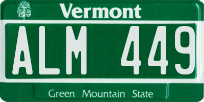 VT license plate ALM449