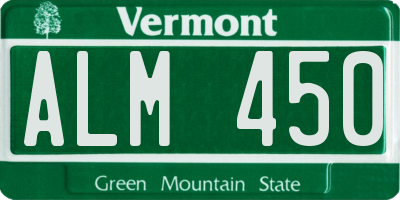 VT license plate ALM450