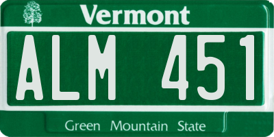 VT license plate ALM451