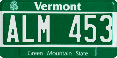 VT license plate ALM453