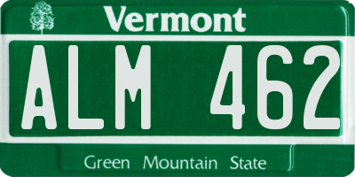 VT license plate ALM462