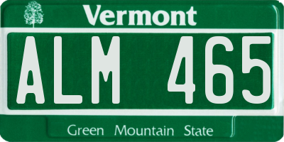 VT license plate ALM465