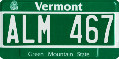 VT license plate ALM467