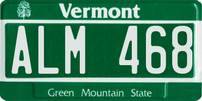 VT license plate ALM468