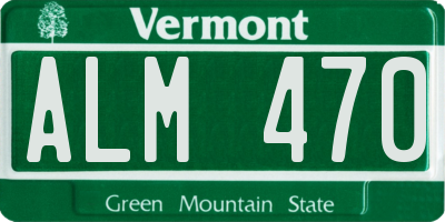 VT license plate ALM470