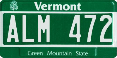VT license plate ALM472