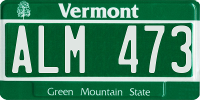 VT license plate ALM473