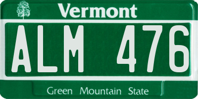 VT license plate ALM476
