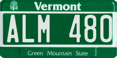 VT license plate ALM480