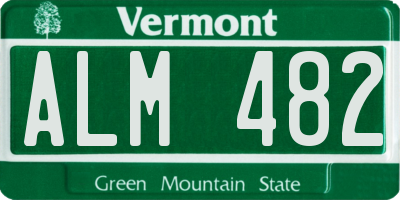 VT license plate ALM482