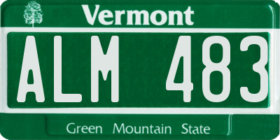 VT license plate ALM483
