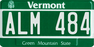 VT license plate ALM484
