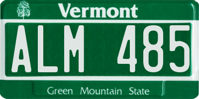 VT license plate ALM485