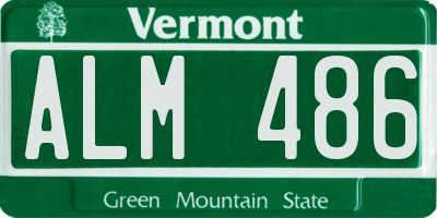 VT license plate ALM486
