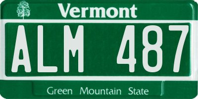 VT license plate ALM487