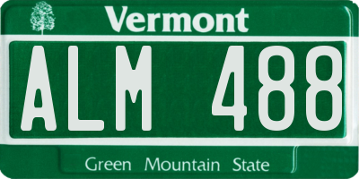 VT license plate ALM488