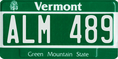 VT license plate ALM489