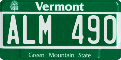 VT license plate ALM490