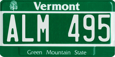 VT license plate ALM495