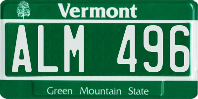 VT license plate ALM496
