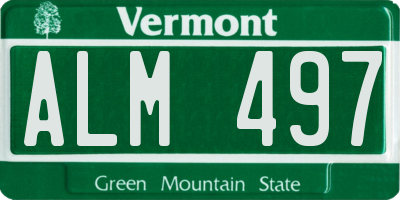 VT license plate ALM497