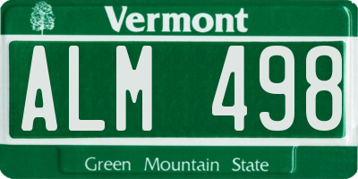 VT license plate ALM498
