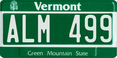 VT license plate ALM499