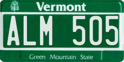VT license plate ALM505