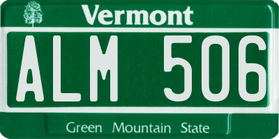 VT license plate ALM506