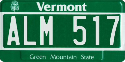 VT license plate ALM517