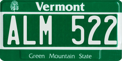 VT license plate ALM522