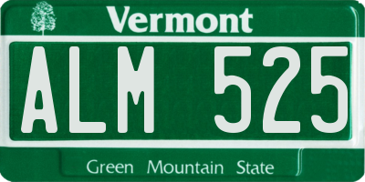 VT license plate ALM525