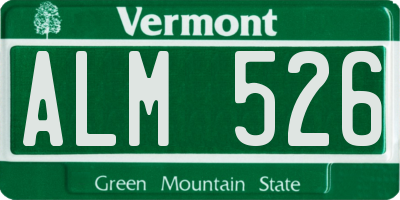 VT license plate ALM526